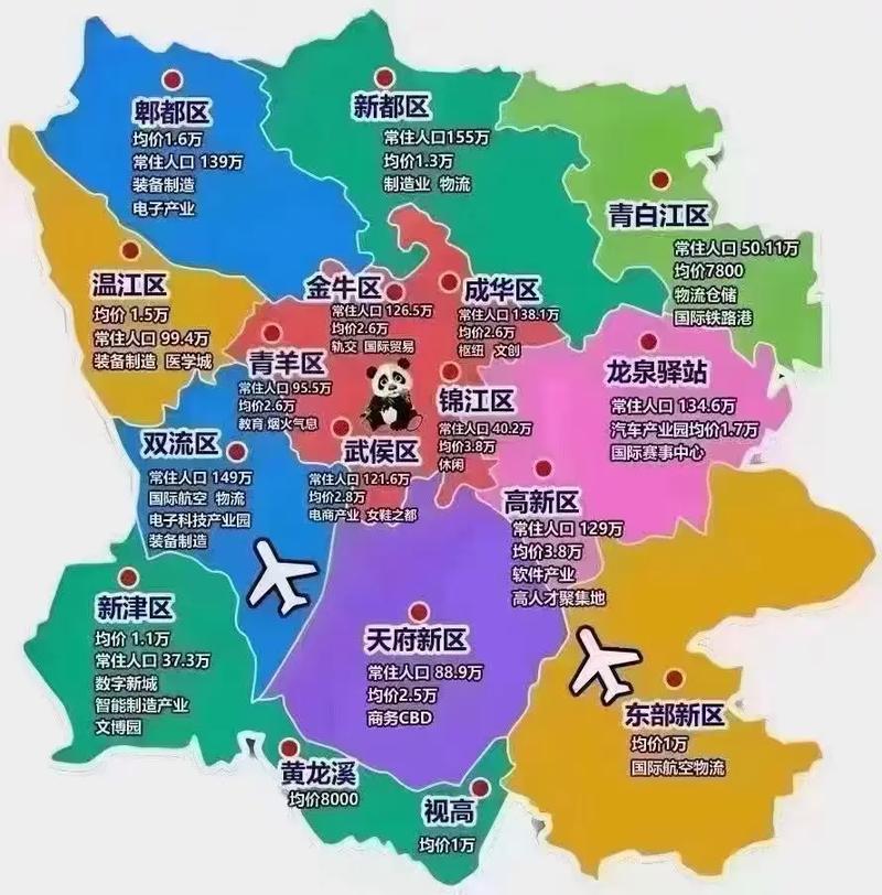 成都市有哪些县区地图