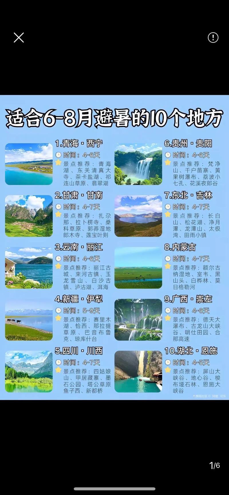 中国10大避暑胜地