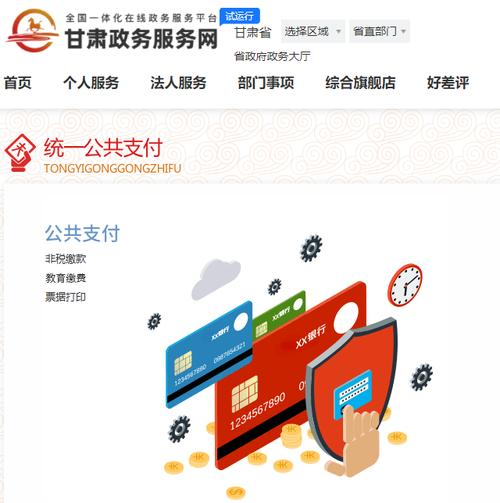 怎样在甘肃省政务服务网统一公共支付平台缴费