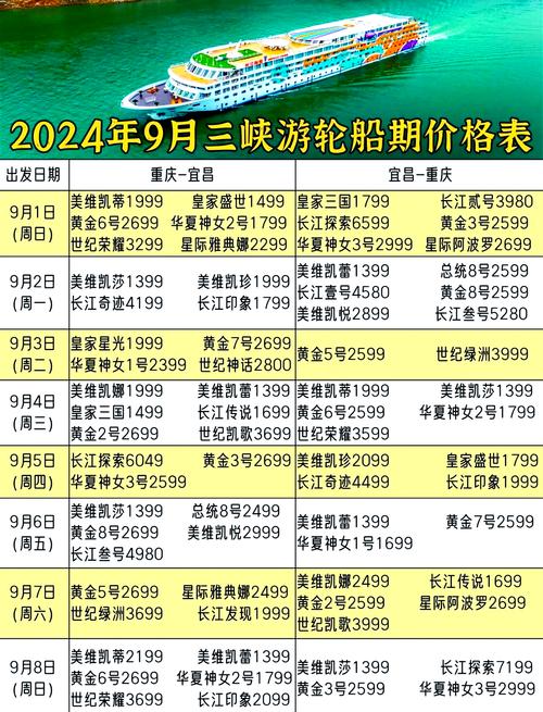 宜昌游轮到重庆时刻表,宜昌游轮到重庆时刻表和票价