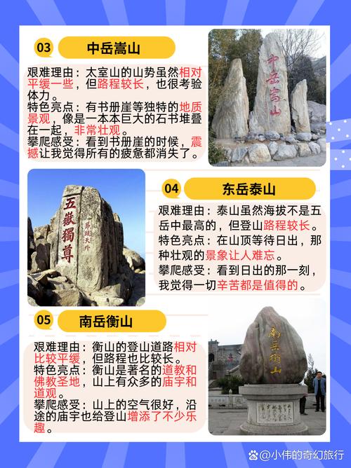 五岳最难爬,攀登五岳中的比较高峰