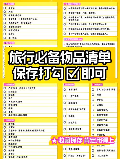 旅游必备清单:出门带什么?