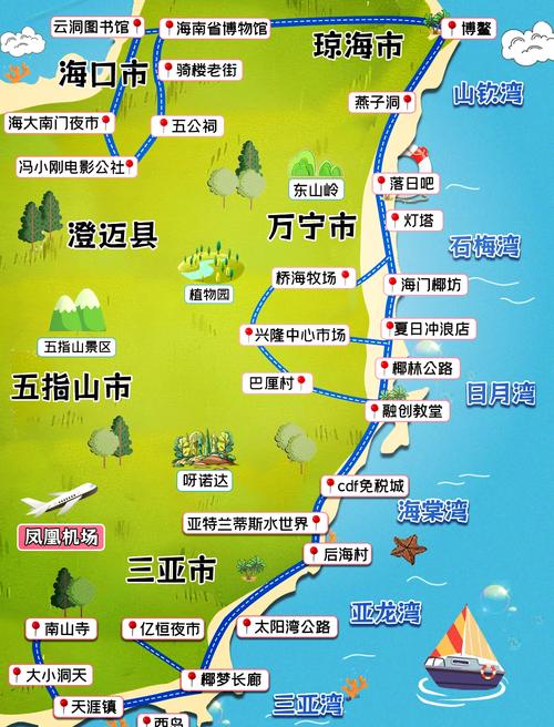 三亚景点地图分布