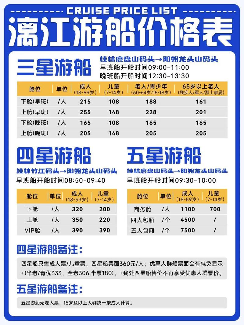 桂林漓江游船开船时间,桂林漓江游船开船时间及费用