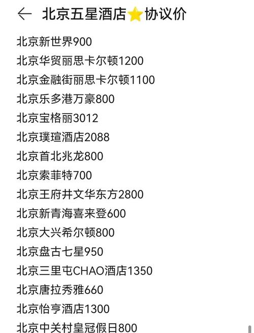 北京如家酒店费用表北京如家快捷酒店费用一般多少