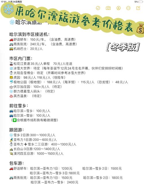 到哈尔滨旅游一般费用是多少