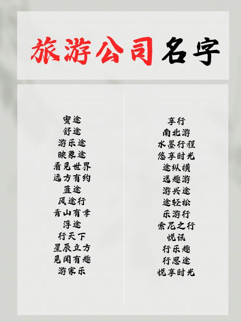 旅行社取名字高端