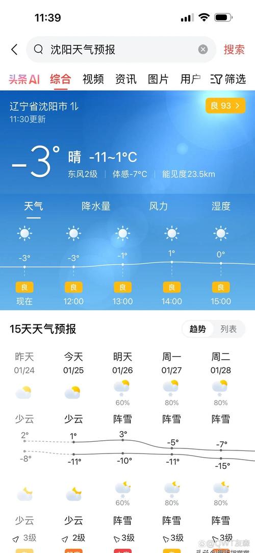 沈阳市天气预报?