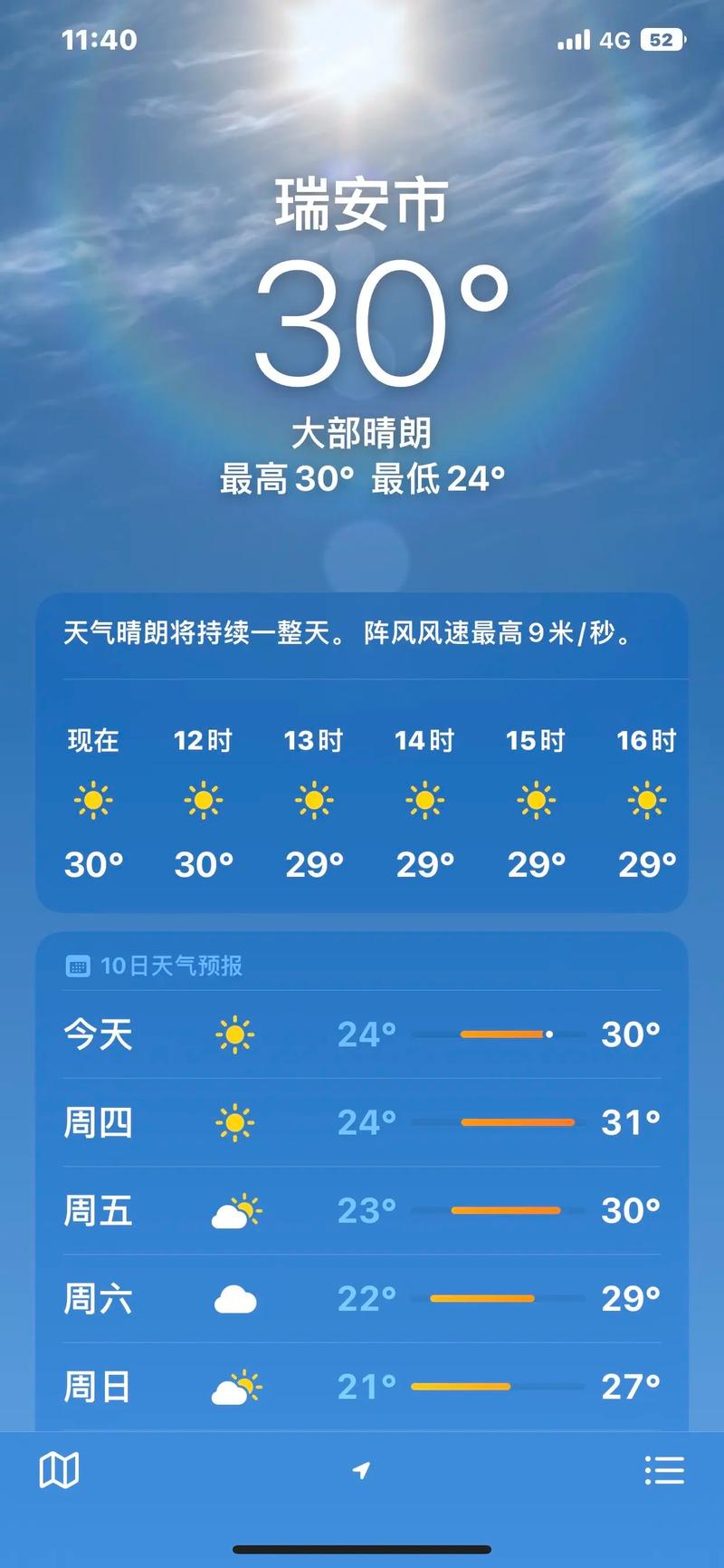瑞安2016年8月29号天气预报