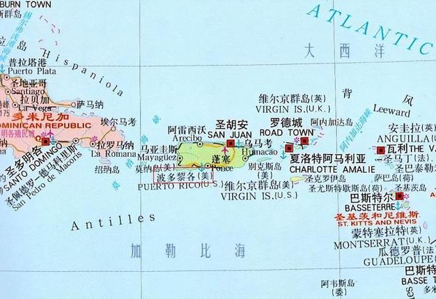 波多黎各,属于美国吗?在美国地图的里边还是外边,找不到啊,不要复制百度...