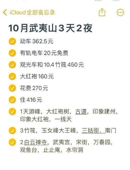 去武夷山玩的费用