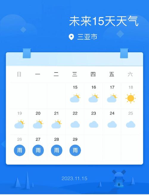 三亚天气预报30天准确