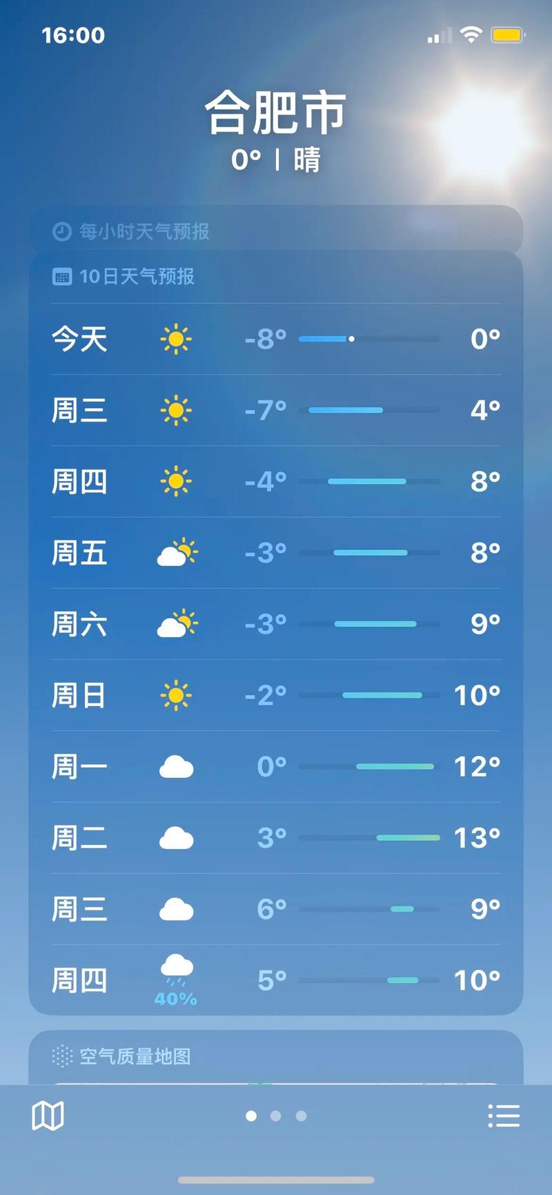 合肥未来一周天气预报合肥未来一周天