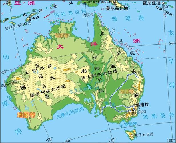 澳大利亚地图中文版